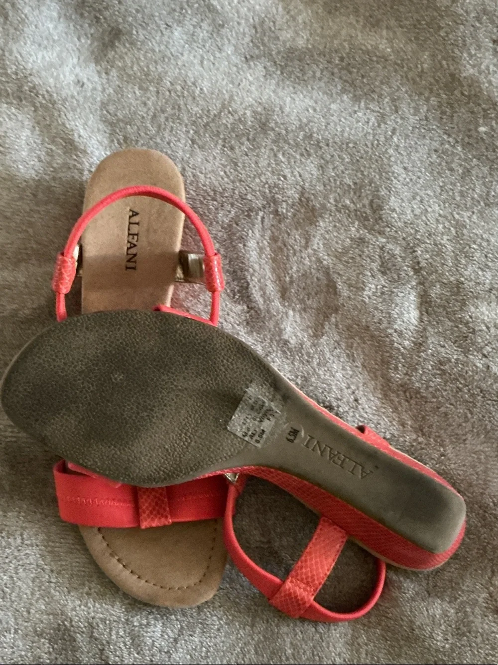 Alfani Kids Bright Coral T-Strap Sandals
